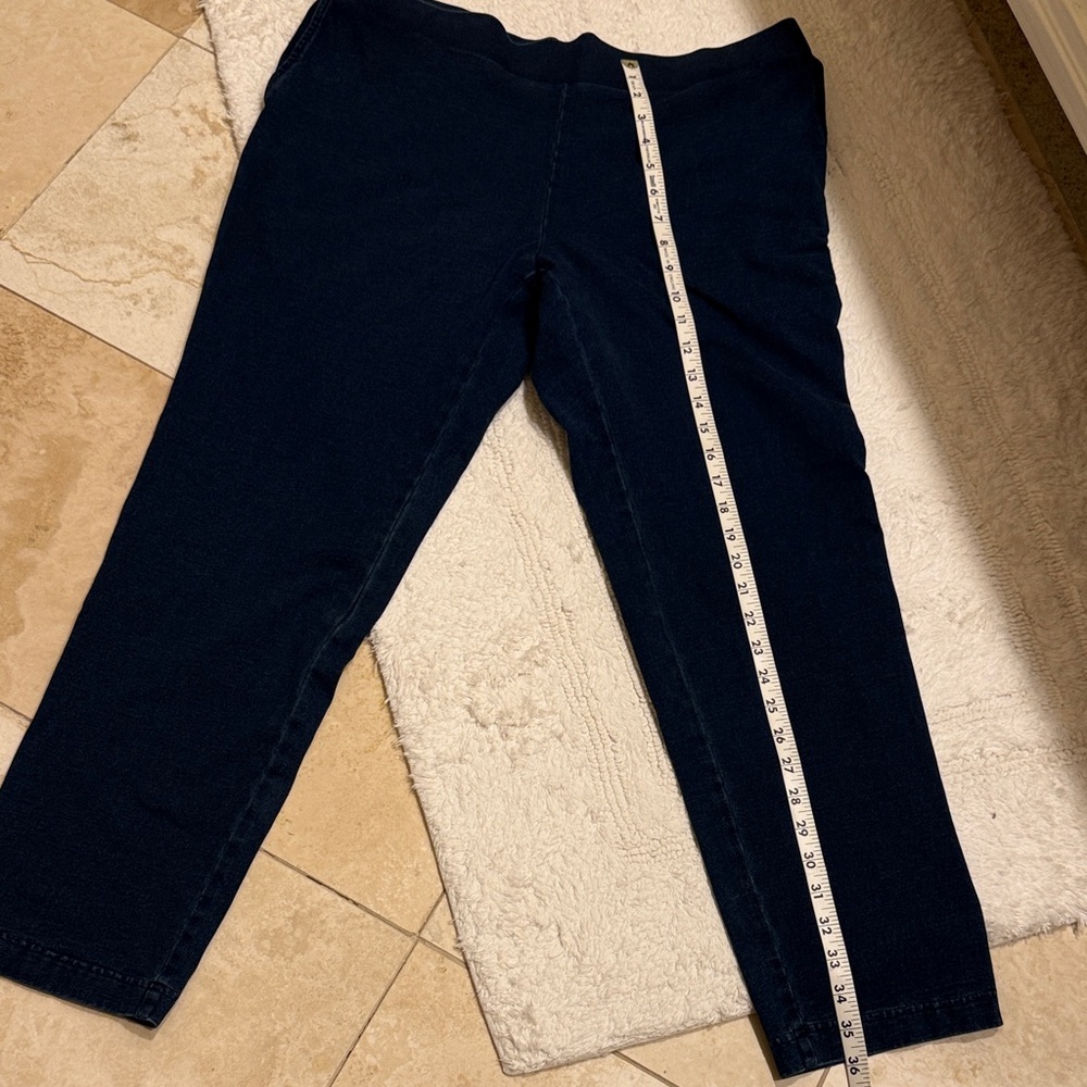 j jill Navy Blue jeans Pull-On Stretch Pants size large petite